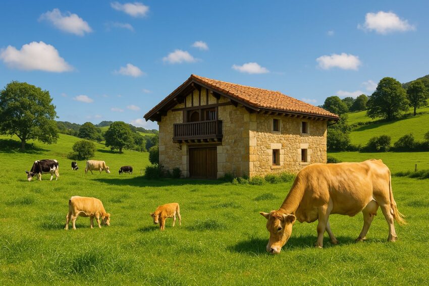 Típica casa cántabra montañesa
